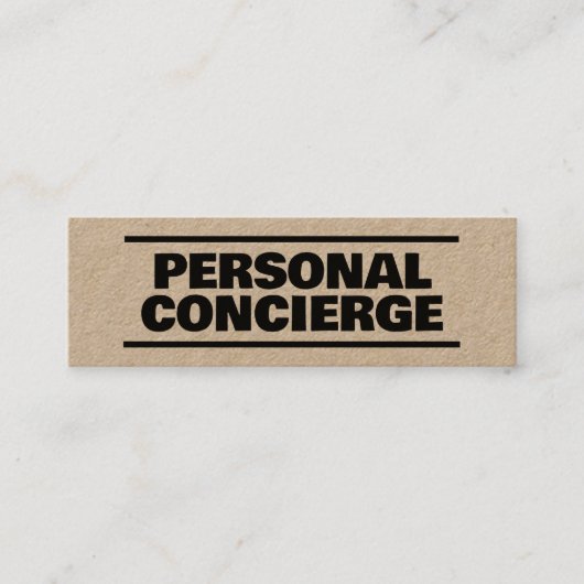 Personal Concierge Kraft Mini Visitenkarte (Vorderseite)