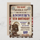 Personal Country Western Cowboy Birthday Einladung (Vorne/Hinten)