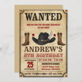 Personal Cowboy Wild West Party Birthday Einladung (Vorne/Hinten)