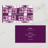 Personal Creative Floral Karo Eggplant Plum Visitenkarte (Vorne/Hinten)