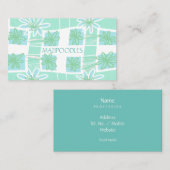 Personal Creative Floral Karo Spearmint Aquamarin Visitenkarte (Vorne/Hinten)