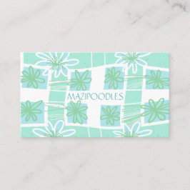 Personal Creative Floral Karo Spearmint Aquamarin Visitenkarte