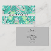 Personal Creative Floral Neuro Art Aquamarin Green Visitenkarte (Vorne/Hinten)