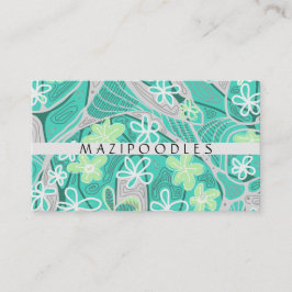 Personal Creative Floral Neuro Art Aquamarin Green Visitenkarte