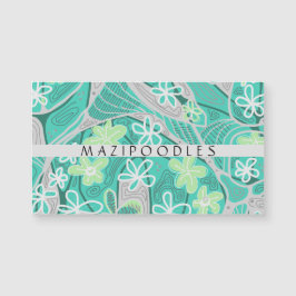 Personal Creative Floral Neuro Art Teal Green Magnetkarte