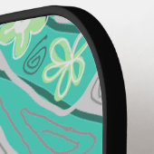 Personal Creative Floral Neuro Art Teal Green Pickleball Schläger (Linke Seite)