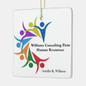Personal Custom Company Rainbow Weihnachten Keramikornament (Links)