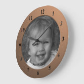 Personal Custom Photo and Text Bronze Frame Große Wanduhr (Winkel)