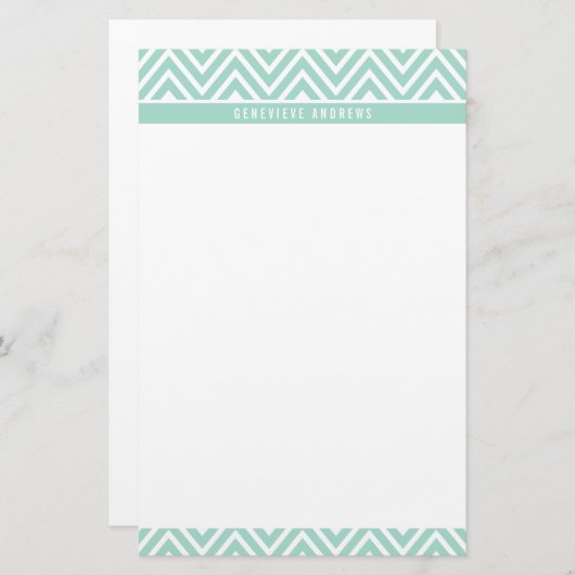 PERSONAL CUSTOM Zickzack gemustertes niedliches Mi Briefpapier (Vorne/Hinten)