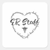 Personal der Notabteilung Quadratischer Aufkleber (Vorderseite)