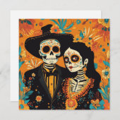 Personal Día de los Muertos Ansammlung Einladung (Vorne/Hinten)