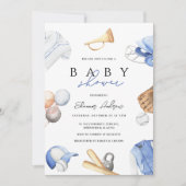 Personal Digital boy Baseball Rookie Baby Dusche Einladung (Vorderseite)