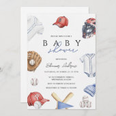 Personal Digital boy Baseball Rookie Baby Shower Einladung (Vorne/Hinten)