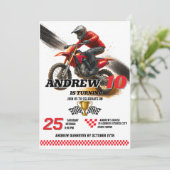 Personal Digital Motorbike Motocross Geburtstag Einladung (Stehend Vorderseite)