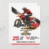 Personal Digital Motorbike Motocross Geburtstag Einladung (Vorne/Hinten)