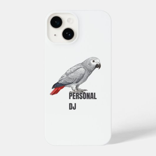 Personal DJ African Grey – Talking Parrot Design iPhone Hülle (Rückseite)