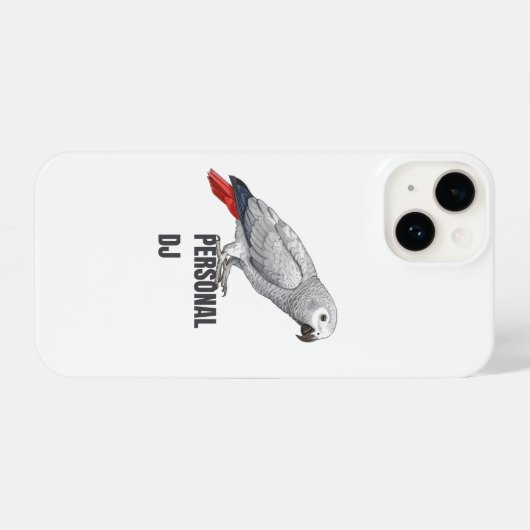 Personal DJ African Grey – Talking Parrot Design iPhone Hülle (Rückseite (Horizontal))
