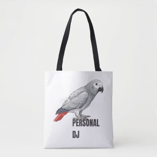 Personal DJ African Grey – Talking Parrot Design Tasche (Vorderseite)