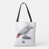 Personal DJ African Grey – Talking Parrot Design Tasche (Rückseite)