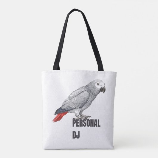 Personal DJ African Grey – Talking Parrot Design Tasche (Rückseite)