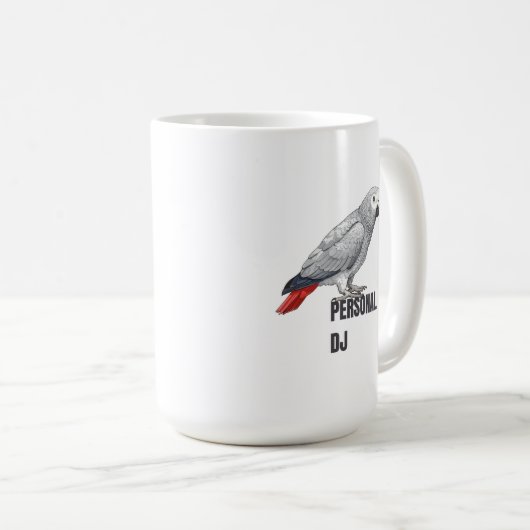 Personal DJ African Grey – Talking Parrot Kaffeetasse (VorderseiteRechts)