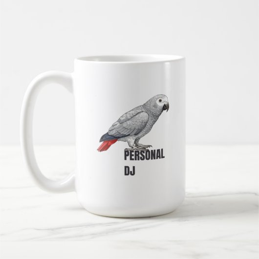 Personal DJ African Grey – Talking Parrot Kaffeetasse (Links)