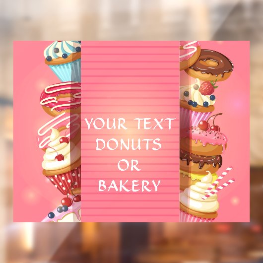Personal Donuts oder Bäckereigeschäft Fensteraufkleber (Blatt 2)