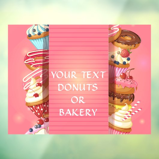 Personal Donuts oder Bäckereigeschäft Fensteraufkleber (Blatt 3)