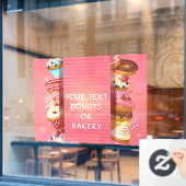 Personal Donuts oder Bäckereigeschäft Fensteraufkleber (Café-Fenster)