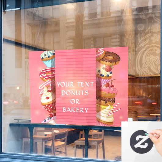 Personal Donuts oder Bäckereigeschäft Fensteraufkleber (Café-Fenster)