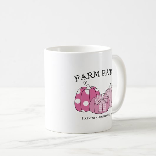 Personal Farm Patch Pink White Black Text Kaffeetasse (VorderseiteRechts)
