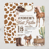 Personal First Rodeo Baby Shower Einladung (Vorne/Hinten)