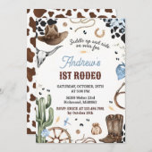 Personal First Rodeo Wild West Geburtstag Einladung (Vorne/Hinten)
