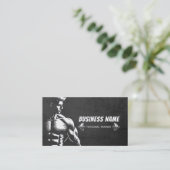 Personal Fitness Trainer Bodybuilding Gym Barbell Visitenkarte (Stehend Vorderseite)