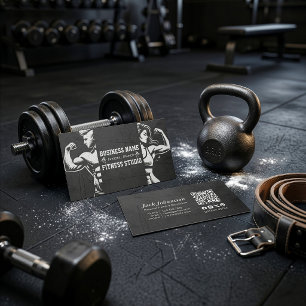Personal Fitness Trainer Bodybuilding Gym Barbell Visitenkarte