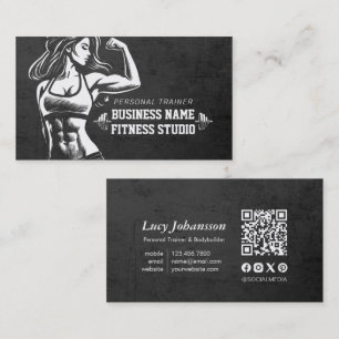 Personal Fitness Trainer Bodybuilding Gym Barbell Visitenkarte