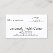 Personal Fitness Trainer Visitenkarte (Rückseite)