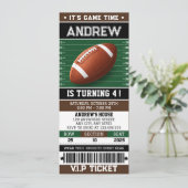 Personal Football Ticket Birthday Invitation Einladung (Stehend Vorderseite)