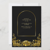 Personal Foto Gold Arch Frame Black Wedding Einladung (Rückseite)