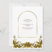 Personal Foto Gold Arch Frame Wedding Einladung (Rückseite)