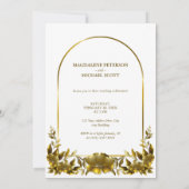 Personal Foto Gold Arch Frame Wedding Einladung (Rückseite)
