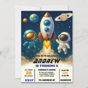 Personal Galaxy Space Astronaut Outet Geburtstag Einladung