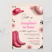 Personal Girl 1. Rodeo Geburtstagseinladung Einladung (Vorne/Hinten)