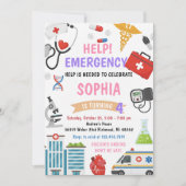 Personal Girl Nurse Doctor Pretend Birthday Einladung (Vorderseite)