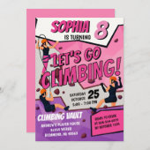 Personal Girls Rock Climbing Birthday Invitation Einladung (Vorne/Hinten)