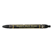 Personal | Gold Happy New Year Black Ink Kugelschreiber (Vorderseite)