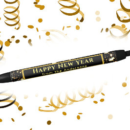 Personal | Gold Happy New Year Black Ink Kugelschreiber