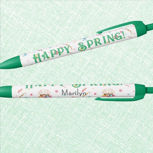 Personal | Green Happy Spring Black Ink Kugelschreiber
