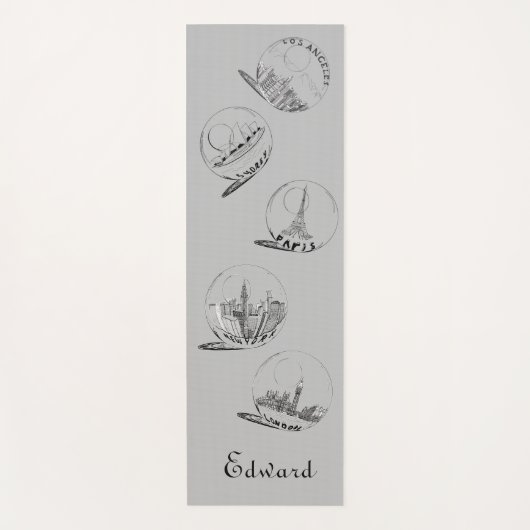 Personal Health Fitness Black Cities 2 Yogamatte (Vorderseite)