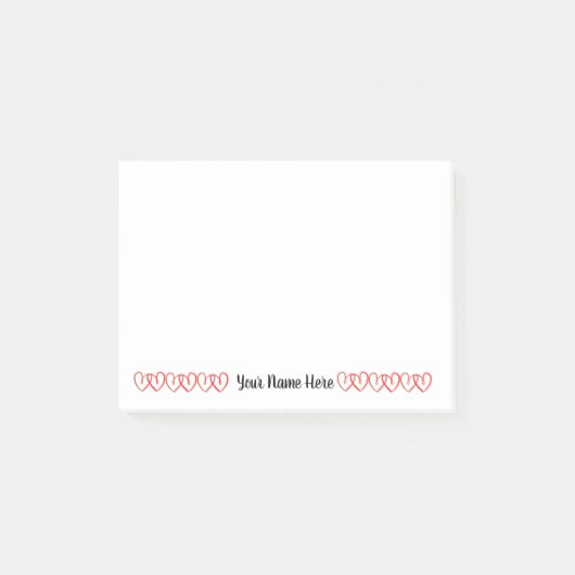 Personal Heart Notepad Post-it Klebezettel (Vorderseite)